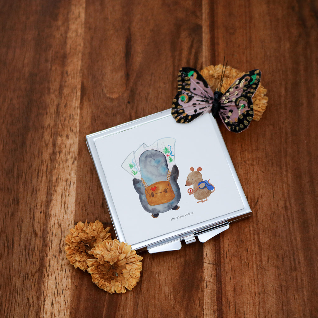 Kwadratowe lusterko do torebki Pingwin i Mysz Wędrowcy Schminkspiegel To Go, Handspiegel Geschenkidee, Klappbarer Handspiegel, Kosmetikspiegel Klein, Tragbarer Spiegel, Handspiegel Mit Hülle, Handspiegel Zum Mitnehmen, Deko Handspiegel, Mini Spiegel, Schminkspiegel Kompakt, Taschen-Kosmetikspiegel, Klappbarer Taschenspiegel, Reise Spiegel, Spiegel Für Unterwegs, Klappspiegel, Handspiegel Für Damen, Handtaschenspiegel, Vintage Kompaktspiegel, Quadratischer Handspiegel, Spiegel Für Schminktasche, Runder Taschenspiegel, Design Taschenspiegel, Spiegel Für Handtasche, Taschenspiegel, Spiegel Für Make-Up Tasche, Kompaktspiegel, Pinguin, Wanderlust, Pinguine, Roadtrip, Abenteuer, Abenteurer, wandern, Ausflug