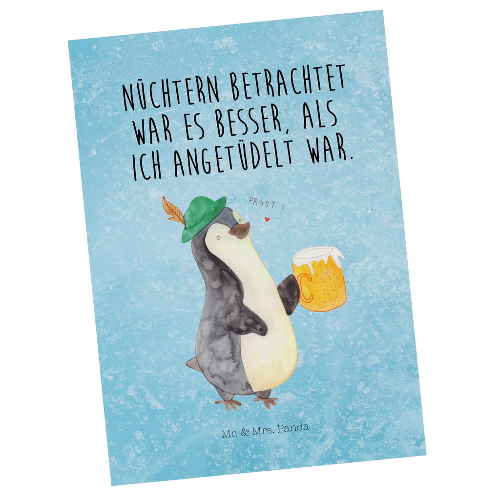 Postcard Penguin Beer North Pole, Penguins, beer, penguins