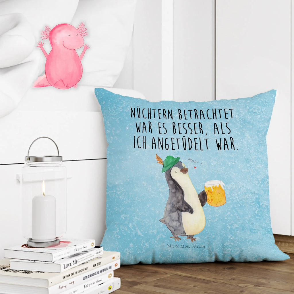 Cushion Penguin Beer sofa, 40x40, bed, pad, Pillow, 40 x 40, cushion, settee, soft, bedroom, couch, pillow case, pillows, fluffy, Penguin, North Pole, Winter, Penguins, beer, Oktoberfest, penguins
