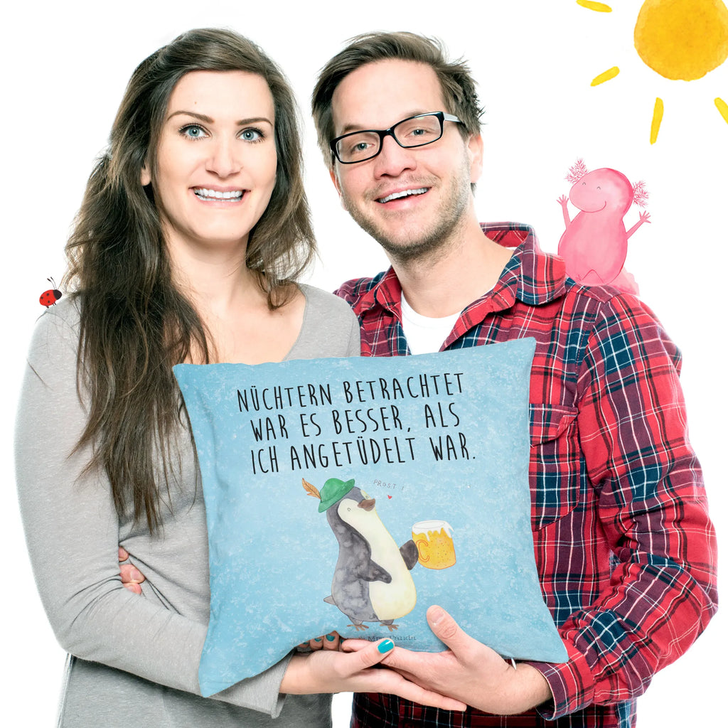 Cushion Penguin Beer sofa, 40x40, bed, pad, Pillow, 40 x 40, cushion, settee, soft, bedroom, couch, pillow case, pillows, fluffy, Penguin, North Pole, Winter, Penguins, beer, Oktoberfest, penguins