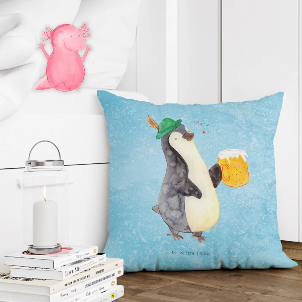Cushion Penguin Beer sofa, 40x40, bed, pad, Pillow, 40 x 40, cushion, settee, soft, bedroom, couch, pillow case, pillows, fluffy, Penguin, North Pole, Winter, Penguins, beer, Oktoberfest, penguins