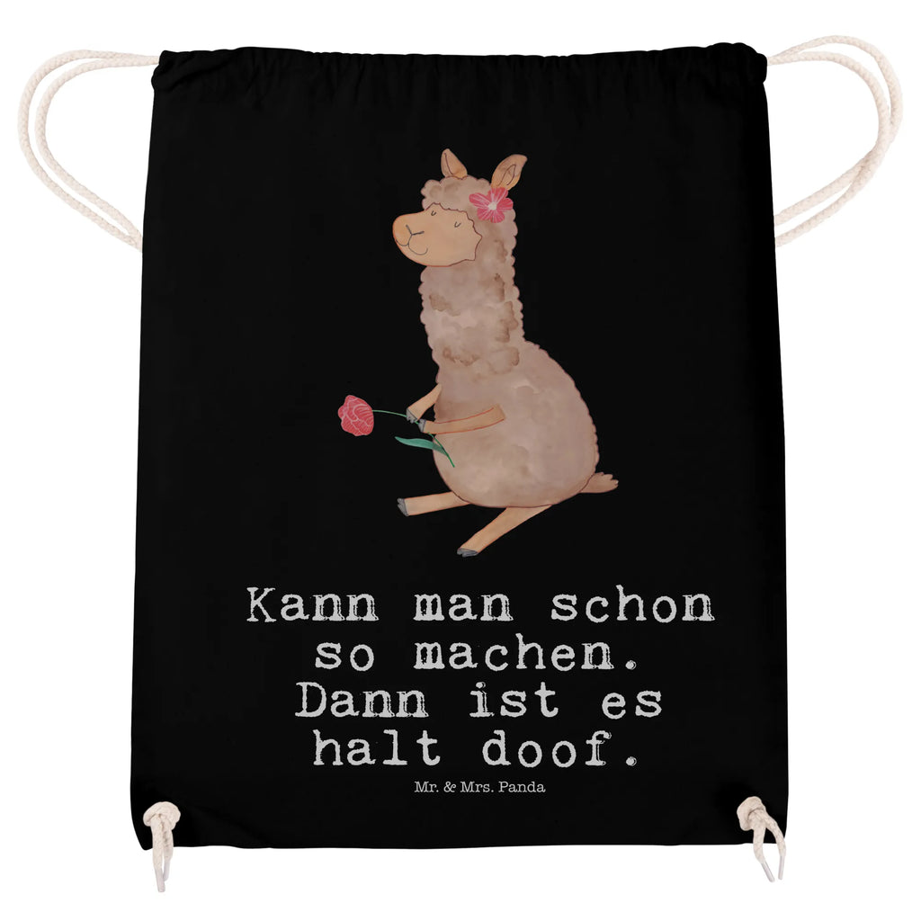 Drawstring bag alpaca flower sports bag, hipster, carrier bag, gym bag, jute bag, bag, alpaca, llama, pako, camel, Peru, animal, favourite animal, flower, Alpaca, llamas