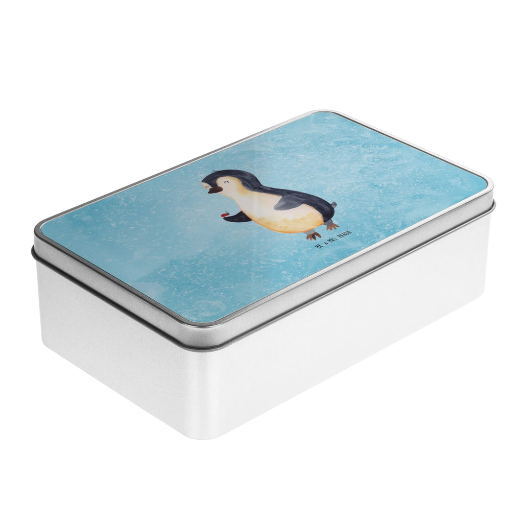 Metal tin Penguin ladybug storage box, Tin can, metal box, lunch box, cookie tin, lock-up box, storage tin, container, tin box, aluminium tin, tins, Penguin, North Pole, Winter, Penguins, love, ladybird, joy of life, penguins, happiness, wonder, joy