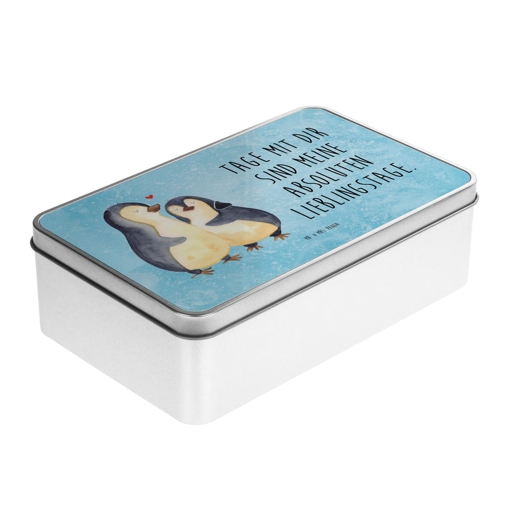 Metal tin Penguin embrace storage box, lunch box, cookie tin, aluminium tin, metal box, container, lock-up box, tin box, Tin can, storage tin, tins, Penguin, North Pole, Winter, Penguins, wedding, love gift, anniversary, lovers, wedding gift, love, wedding day, penguin, proof of love, engagement