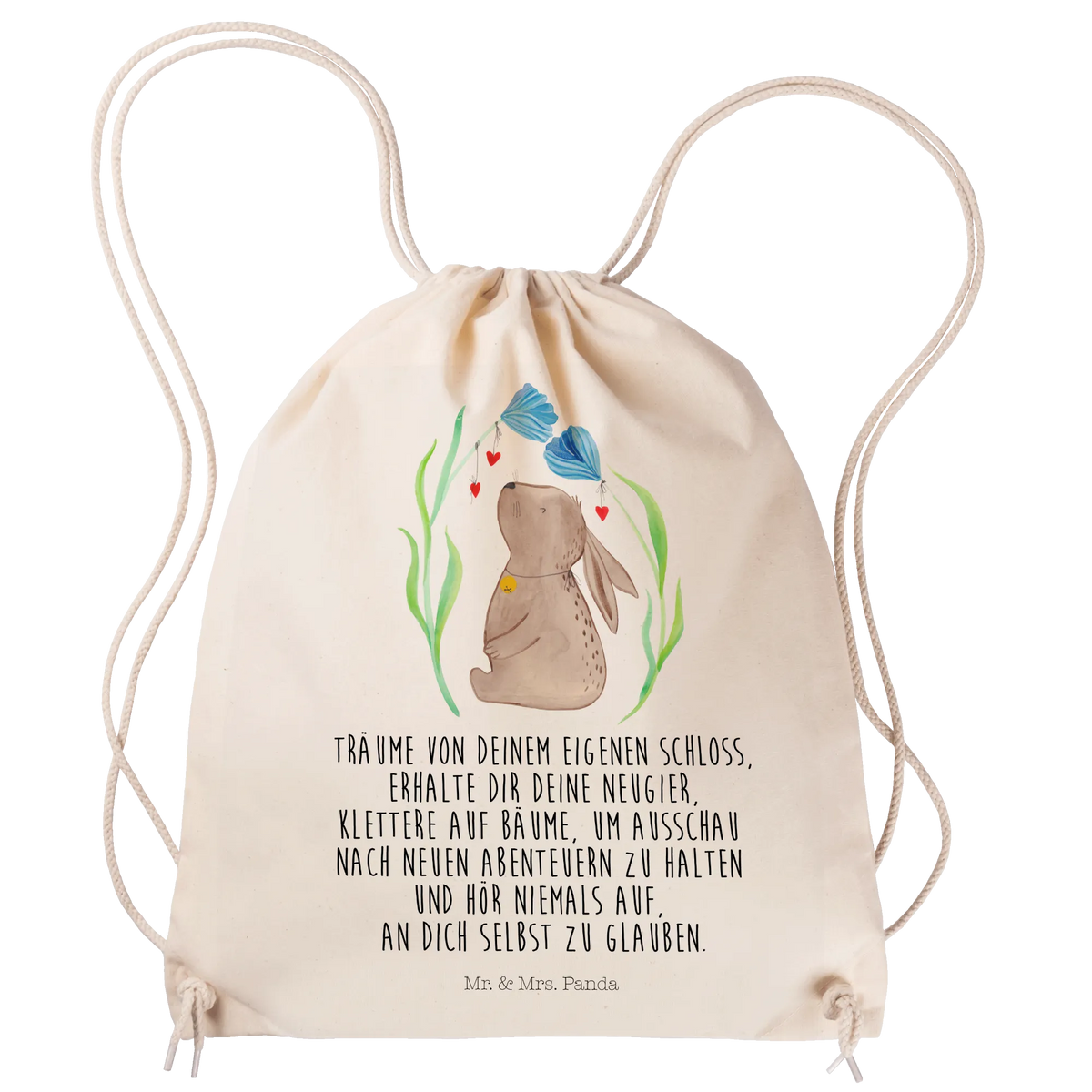 Drawstring bag Hare flower Easter bunny, hope, birth, rabbit, christening gift, first child, child's birthday, pregnancy, child, baptism, Bunny, birthday