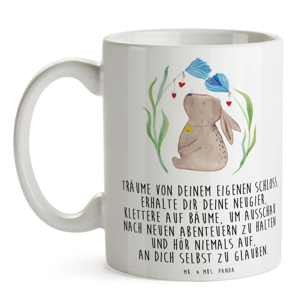 Mug Hare flower Porzellantasse, Tasse, Tasse mit Zitaten, Teetasse, Keramiktasse, Geschenktasse, Tasse mit Motiven, Kaffeetasse, Bürotasse, Ostern, Osterhase, Ostergeschenke, Osternest, Osterdeko, Geschenke zu Ostern, Ostern Geschenk, Ostergeschenke Kinder, Ostern Kinder, Schwangerschaft, Hoffnung, Taufgeschenk, Hase, Kaninchen, Taufe, Kindergeburtstag, Geburt, Geburtstag, Träume, Kind, erstes Kind