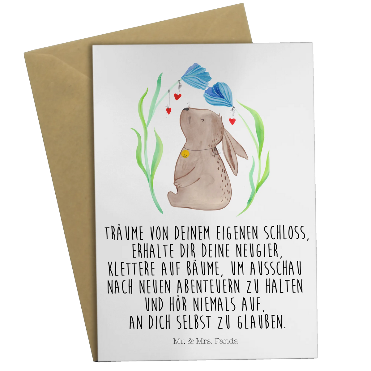 Greetings card Hare flower Easter bunny, pregnancy, hope, baptism, child, child's birthday, birth, birthday, Bunny, christening gift, rabbit, first child