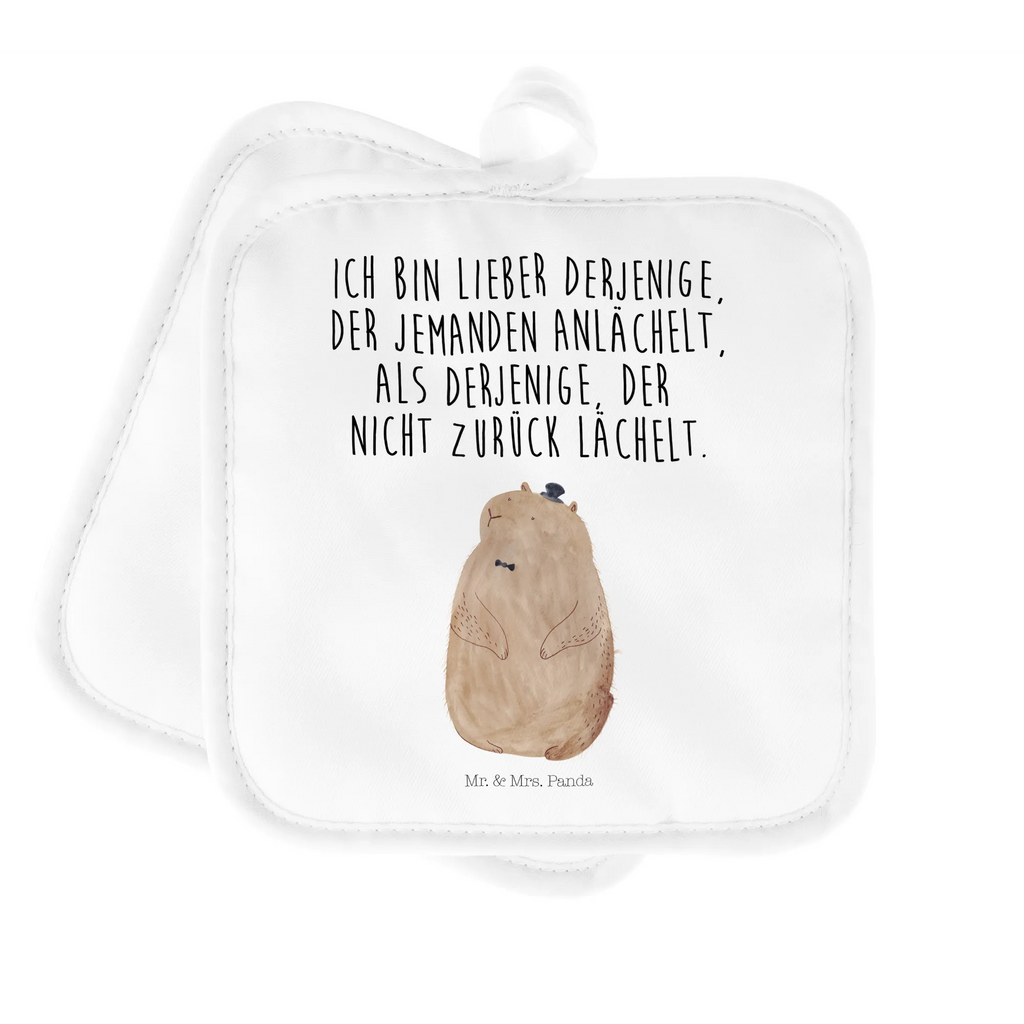 2er Set Topflappen  Murmeltier Topflappen Set, Topflappen 2er Set, Topfhandschuhe, 2er Set Topflappen, Topfuntersetzer, Topflappen, topfhalter, Topflappenset, Tiermotive, Gute Laune, Lustige Sprüche, Tiere, Knigge, Murmeltier, Freundlichkeit, Anstand, Respekt, Fröhlichkeit