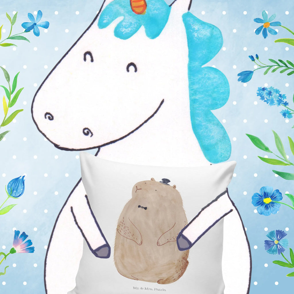 Cushion Groundhog bed, Pillow, sofa, soft, settee, cushion, 40x40, fluffy, couch, pillow case, 40 x 40, pillows, bedroom, pad, small animals, cute, funny, cute animal motives, hand drawn, small world, funny sayings, good mood, happy, gifts, gift ideas, special gifts, animal lover, card, etiquette, friendliness, decency, cheerfulness, Groundhog, respect