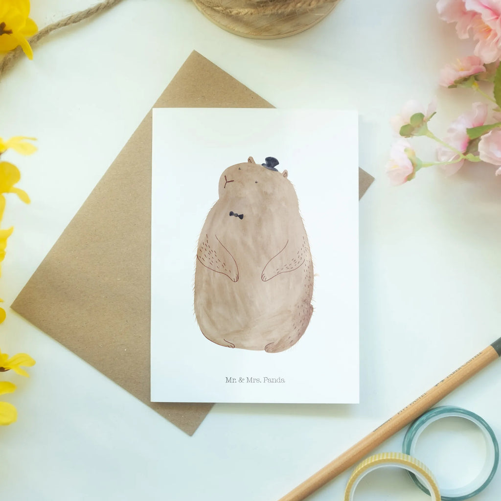 Greetings card Groundhog birthday card, greeting card, wedding card, invitation card, folding card, small animals, cute, funny, cute animal motives, hand drawn, small world, funny sayings, good mood, happy, gifts, gift ideas, special gifts, animal lover, card, respect, Groundhog, cheerfulness, decency, friendliness, etiquette