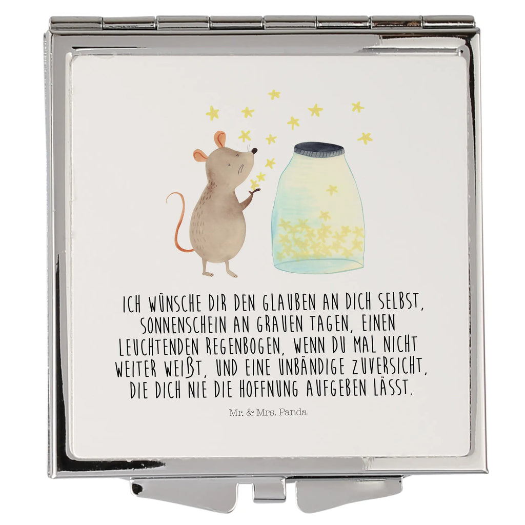 Handbag mirror Mouse Stars make-up mirror, silver, handbag, make up, mirror, square, small animals, cute, funny, cute animal motives, hand drawn, small world, funny sayings, good mood, happy, gifts, gift ideas, special gifts, animal lover, card, dreams, wish, child birthday, first child, Mouse, baptism gift, pregnancy, child, birthday, baptism, hope, stars, birth