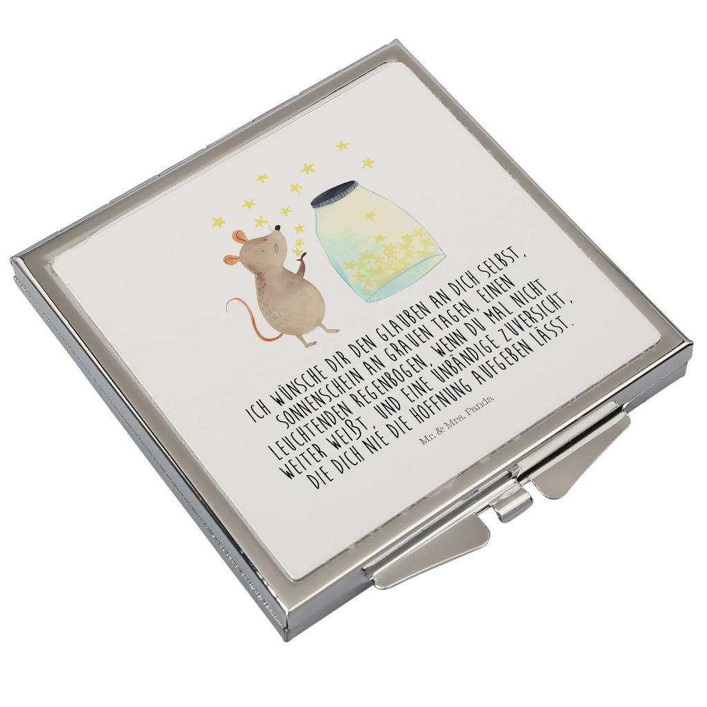 Handbag mirror Mouse Stars make-up mirror, silver, handbag, make up, mirror, square, small animals, cute, funny, cute animal motives, hand drawn, small world, funny sayings, good mood, happy, gifts, gift ideas, special gifts, animal lover, card, dreams, wish, child birthday, first child, Mouse, baptism gift, pregnancy, child, birthday, baptism, hope, stars, birth
