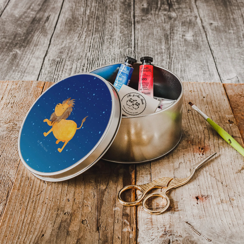 okrągła puszka z blachy znak zodiaku lew Znak zodiaku, gwiazdozbiór, horoskop, astrologia, ascendent