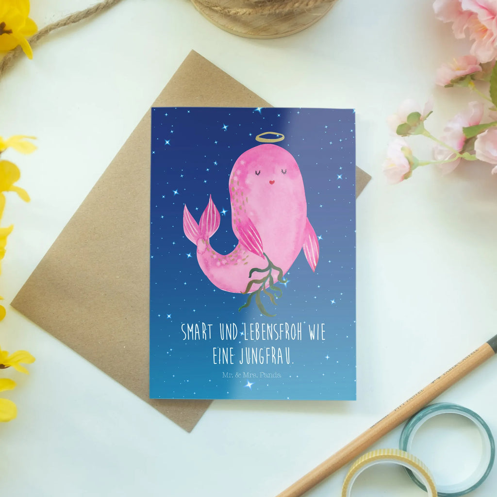 Greetings card Star sign Virgo Klappkarte, Ansichtskarten, Glückwunschkarte, Hochzeitskarte, Karte, Einladungskarte, Grußkarte, Geburtstagskarte, Tierkreiszeichen, Sternzeichen, Horoskop, Astrologie, Aszendent, Geschenk, Geschenk August, Meerjungfrau, Geschenk September, Jungfer, Geburtstag August, Jungfrau Sternzeichen, Jungfrau, Geburtstag September