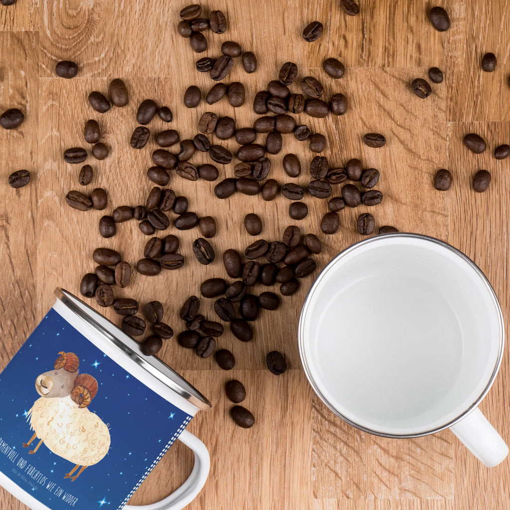 Kempingowy kubek emaliowany znak zodiaku Baran Emailletasse, metallbecher, Becher, Tasse Emaille, Tasse, Kaffeetasse, blechbecher, Pott, emaillebecher, becher emaille, wanderbecher, Kaffeebecher, Emaille Tasse, Teebecher, Trinkbecher, Campingbecher, Reisebecher, Metalltasse, reisetasse, Emaille Becher, Teetasse, Campingtasse, Blechtasse, wandertasse, Horoskop, Astrologie, Aszendent, Sternzeichen, Tierkreiszeichen, Schafbock, Geschenk April, Geburtstag April, Widder Sternzeichen, Widder Geschenk, Bock, Geburtstag März, Geschenk März