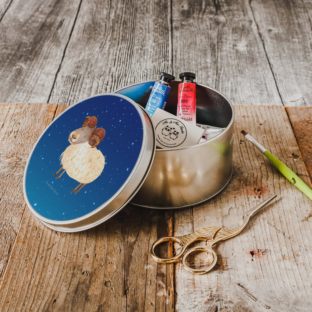 okrągła puszka z blachy znak zodiaku Baran Znak zodiaku, gwiazdozbiór, horoskop, astrologia, ascendent