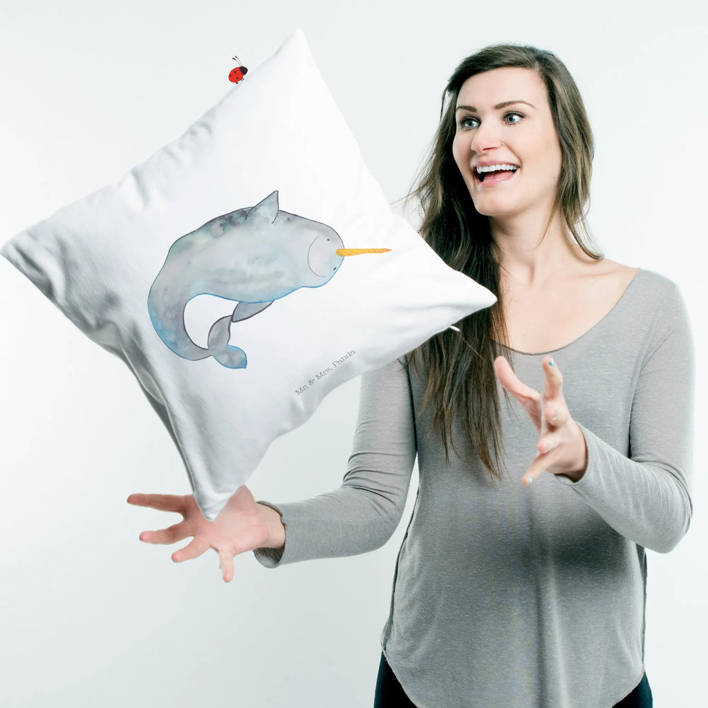 Cushion Narwhal fluffy, pillows, pillow case, sofa, bed, settee, cushion, couch, 40x40, pad, Pillow, bedroom, 40 x 40, soft, Seafood, aquatic animals, ocean, sea, fish, shells, corals, reef, whale, narwhal, sea urchin, lobster, platypus, turtle, manatee, crocodile, orca, shrimp, gifts for seafood lovers, water world, underwater animals, underwater world, vacation, deep sea, seafood fans, gift ideas, seafood decoration, seafood posters, bachelorette, nursery, Narwhal, cleaning up, housewife, cleaning