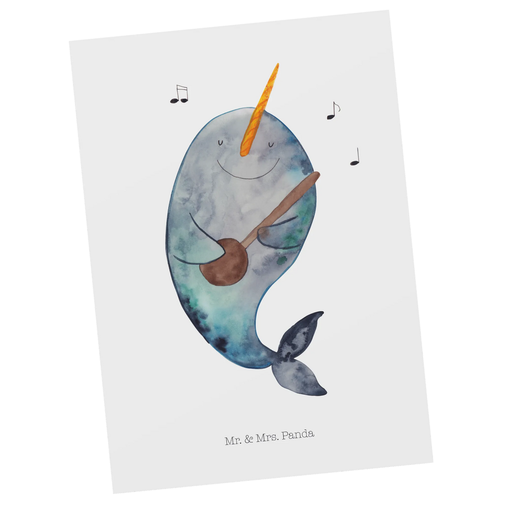 Pocztówka narwal Gitara Ansichtskarte, Postkarte, Motivkarte, einzelkarte, spruchkarte, bildkarte, Postkarten, Kunstkarten, Ansichtskarten, Designkarte, Grußkarte, Fotokarte, kunstkarte, Urlaub, Meerestiere, Meer, Narwal, Problemlösung, Wal, Probleme, Tanzen, Gespräche, Gitarre, Frust