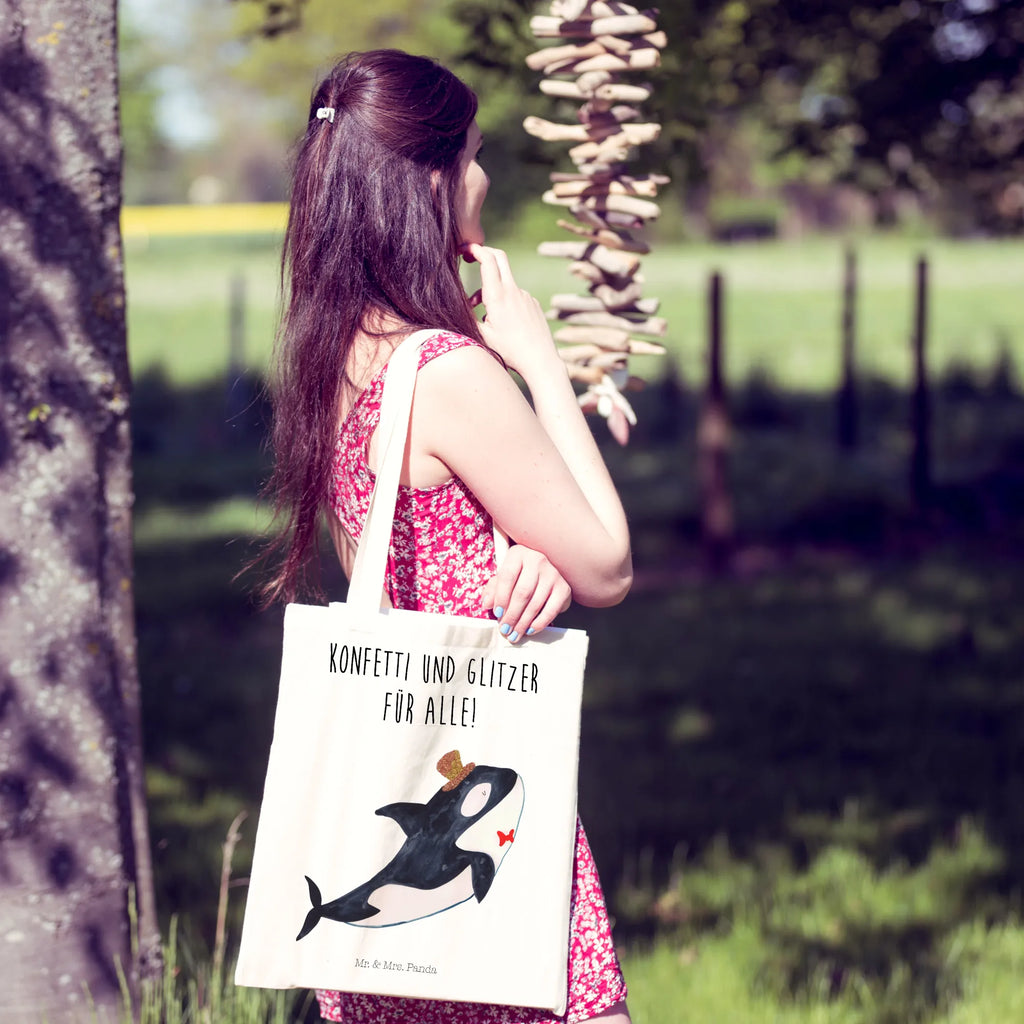 Torba Orka cylinder Beutel, Jutebeutel, Shopper, Umhängetasche, Laptoptasche, Strandtasche, Stoffbeutel, Schultertasche, Tasche, Badetasche, Jutetasche, Einkaufstüte, Beuteltasche, Einkaufstasche, Tragetasche, Stofftasche, Meerestiere, Meer, Urlaub, Konfetti, Glitzer, Geburtstag, Glückwunsch, Fest, Feier, Narwal, Glitter, Orca, Fete