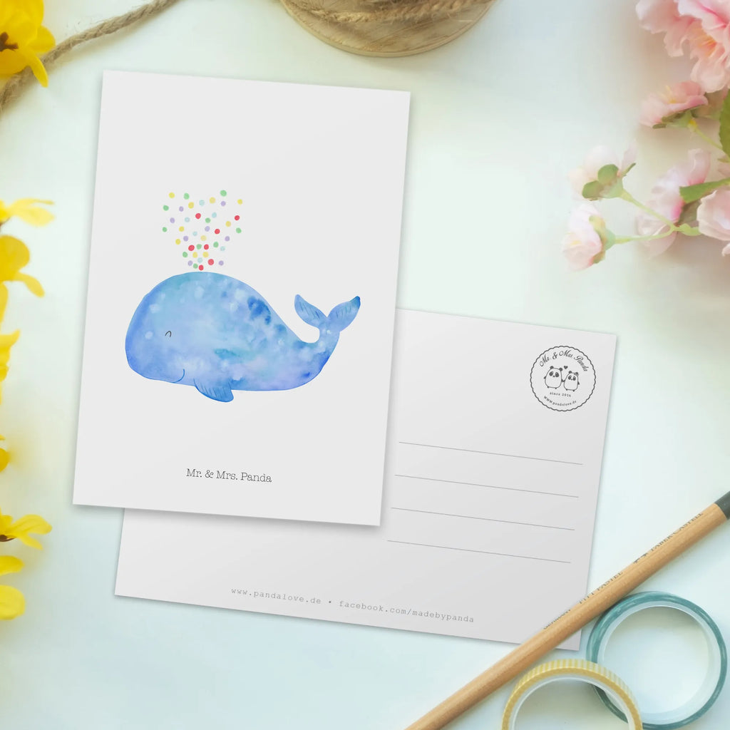 Postcard whale confetti Fotokarte, Postkarte, spruchkarte, Ansichtskarte, kunstkarte, Designkarte, einzelkarte, Motivkarte, Ansichtskarten, Postkarten, Grußkarte, bildkarte, Kunstkarten, Meer, Meerestiere, Urlaub, Wale, Konfetti, Diät, Geburtstag, Wal, Lebensabschnitt, Neuanfang, Trennung, Abnehmen, Motivation, Neustart