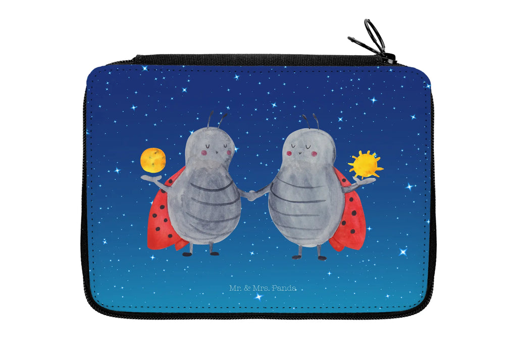 Leather folder Star sign twin pen roll, school, child, pencil case, pupil, enrolment, gift, primary school, motif, pencil bag, constellations, birthdays, astrology, zodiac, date of birth, month of birth, ladybird, gift june, lucky beetle, twin zodiac sign, gift may, birthday may, twin sister, twins, twin brother, twin gift