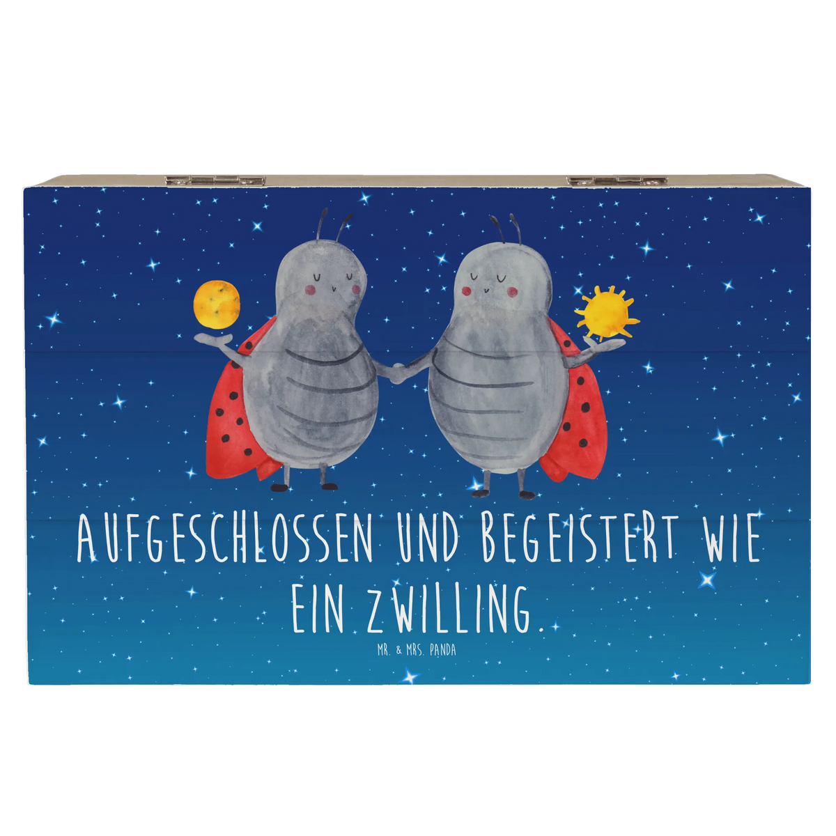 Holzkiste Sternzeichen Zwilling
