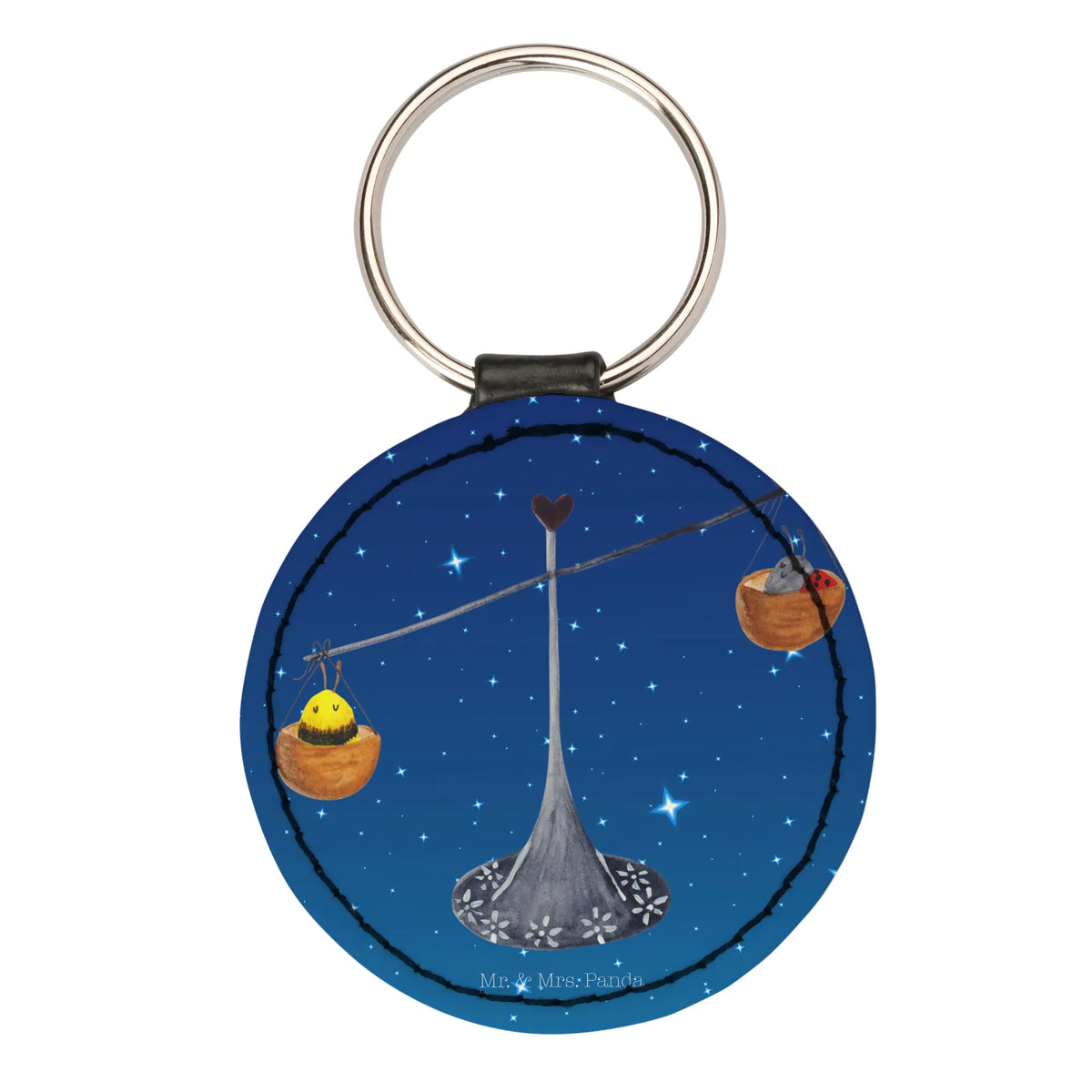 Round key ring Star sign Scale