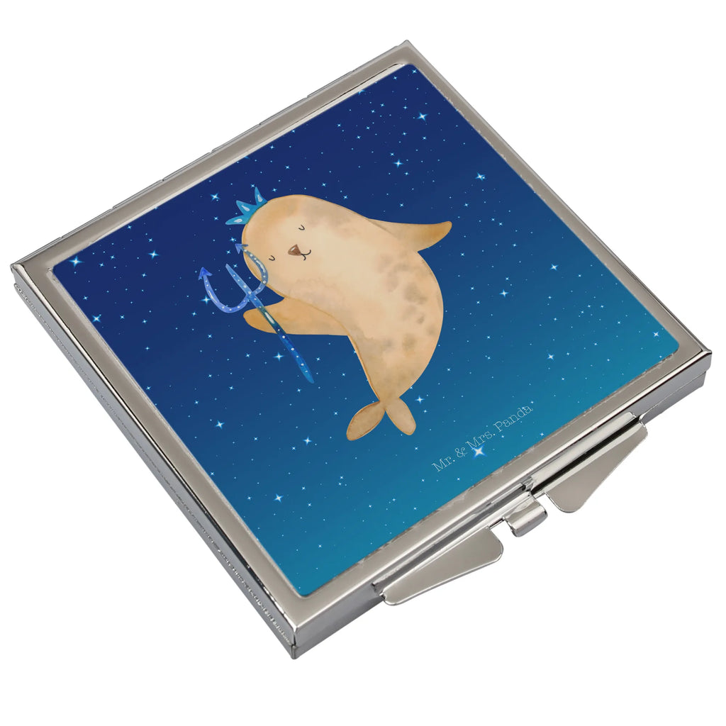 Handbag mirror Star sign Aquarius mirror, handbag, square, make up, make-up mirror, silver, constellations, birthdays, astrology, zodiac, date of birth, month of birth, aquarius zodiac sign, nix, merman, aquarius gift, birthday february, gift january, birthday january, sea gift, gift february