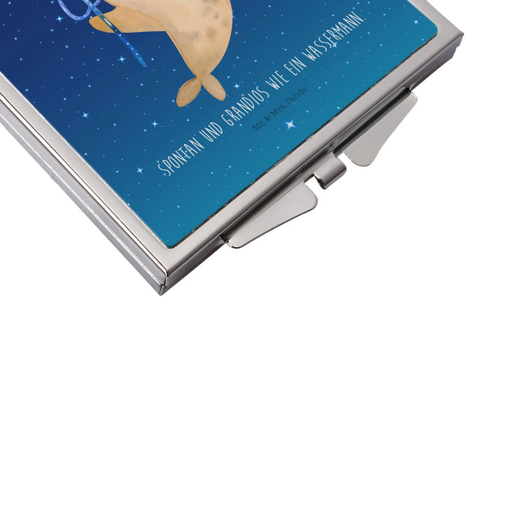 Handbag mirror Star sign Aquarius mirror, handbag, square, make up, make-up mirror, silver, constellations, birthdays, astrology, zodiac, date of birth, month of birth, aquarius zodiac sign, nix, merman, aquarius gift, birthday february, gift january, birthday january, sea gift, gift february