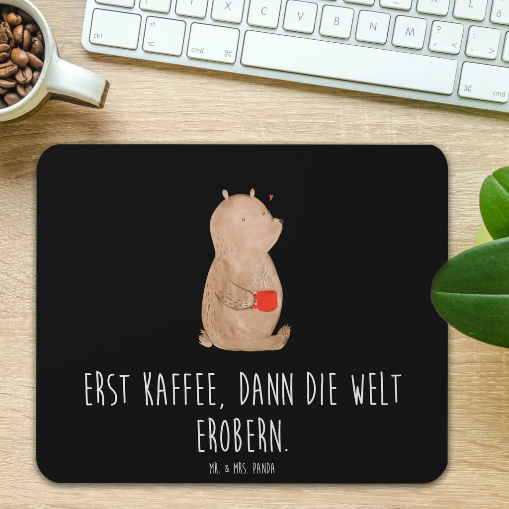 Mouse mat bear Coffee fun, Motif, Mouse Pad, mousepad, PC, Pad, Student, Mouse, Gift, Office, Work, saying, Study, Print, bear, teddy, teddy bear, cuddly toy, good morning, conquer the world, coffee, morning routine, save the world, motivation, bears