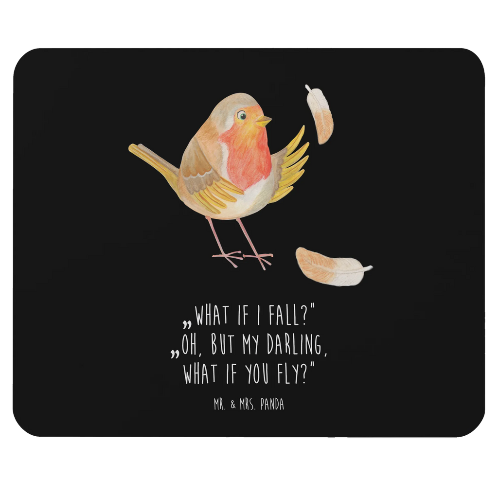 Mauspad Rotkehlchen mit Federn Mausunterlage, Büroausstattung, Mauspad Büro, Computer zubehör, Mousepad, Arbeitszimmer, Designer Mauspad, PC Zubehör, Einzigartiges Mauspad, Mauspad, Tiermotive, Gute Laune, lustige Sprüche, Tiere, Rotkehlchen, Spruch Mut, What if i fall, Motivationsbilder, Motivation Sprüche, Spruch Motivation, fliegen, Vogel