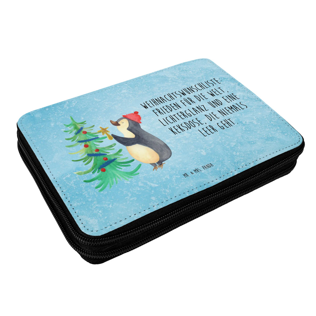 Leather folder penguin Christmas tree pencil case, primary school, pupil, enrolment, motif, gift, school, pen roll, pencil bag, child, Winter, Christmas, Christmas time, snow, Penguin