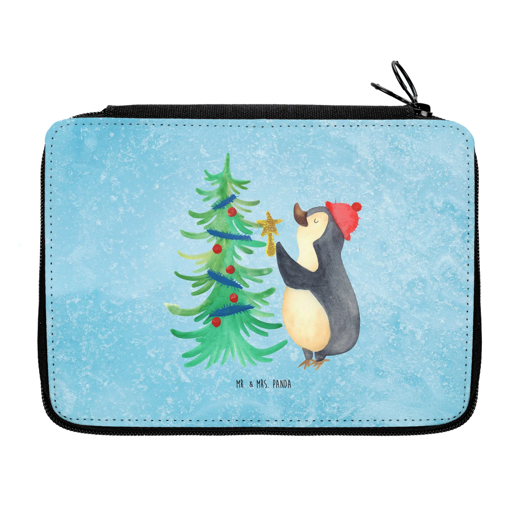 Leather folder penguin Christmas tree pencil case, primary school, pupil, enrolment, motif, gift, school, pen roll, pencil bag, child, Winter, Christmas, Christmas time, snow, Penguin