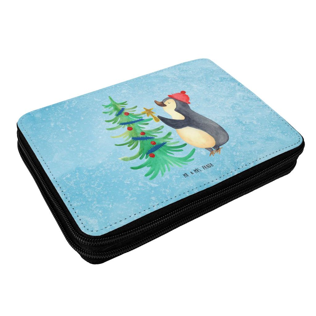 Leather folder penguin Christmas tree pencil case, primary school, pupil, enrolment, motif, gift, school, pen roll, pencil bag, child, Winter, Christmas, Christmas time, snow, Penguin
