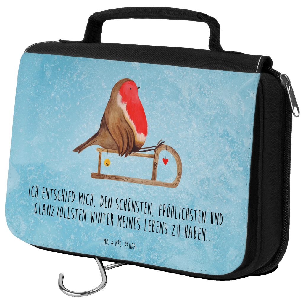 Wash bag robin Sleds hygienetasche, Kulturtasche, Schminkbeutel, Kosmetiktasche, Kulturbeutel Waschbar, Kulturbeutel, hygienebeutel, beautycase, Toilettentasche, Necessaire, Waschtasche, Waschbeutel, badtasche, Reisebeutel, Schminktasche, Weihnachten, Winter, Weihnachtsdeko, Nikolaus, Advent, Heiligabend, Wintermotiv, Schlitten, Vogel