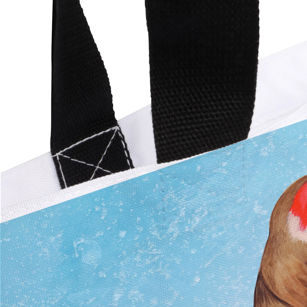 Shopper Rotkehlchen Schlitten Schultasche, Schulbeutel, Einkaufstasche, Alltagstasche, Freizeittasche, Shopper, Strandtasche, Tasche, Einkaufsbeutel, Tragebeutel, Beutel, Winter, Weihnachten, Weihnachtsdeko, Nikolaus, Advent, Heiligabend, Wintermotiv, Vogel, Schlitten