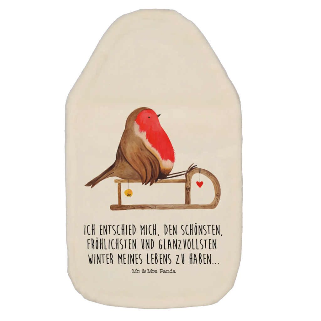 Wärmflasche Rotkehlchen Schlitten Körnerkissen, Kinderwärmflasche, Wärmflasche, Wärmflaschenbezug, Wärmflasche mit Bezug, Bettflasche, Wärmekissen, Kleine Wärmflasche, Winter, Weihnachten, Weihnachtsdeko, Nikolaus, Advent, Heiligabend, Wintermotiv, Schlitten, Vogel