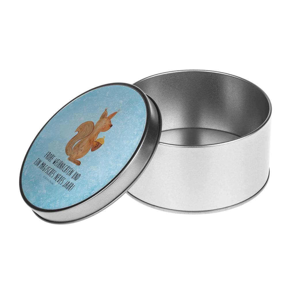 Round tin Squirrel Christmas time cookie tin, tin can, gift box, storage, tin, storage tin, Winter, Christmas, Christmas time, snow, Bird, Happy New Year, Merry Christmas, Christmas Greeting, Christmas Theme, Xmas, New Year