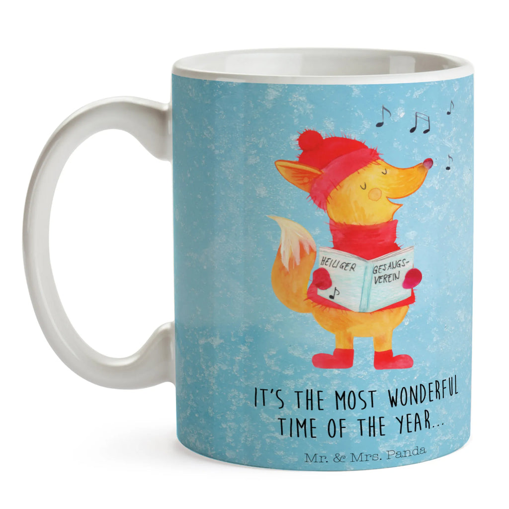 Kubek lis Śpiewak Tasse mit Zitaten, Bürotasse, Keramiktasse, Kaffeetasse, Teetasse, Tasse, Porzellantasse, Geschenktasse, Tasse mit Motiven, Winter, Weihnachten, Weihnachtsdeko, Nikolaus, Advent, Heiligabend, Wintermotiv, Singen, Sänger, Füchse, Fuchs, Geschenk Sänger, Weihnachtslieder
