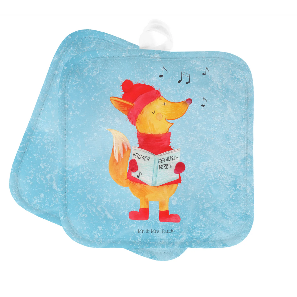 2-elementowy zestaw podkładek pod garnki lis Śpiewak Topflappen 2er Set, Topflappenset, topfhalter, Topfuntersetzer, Topflappen, Topflappen Set, Topfhandschuhe, 2er Set Topflappen, Wintermotiv, Winter, Weihnachtsdeko, Weihnachten, Nikolaus, Advent, Heiligabend, Geschenk Sänger, Fuchs, Singen, Füchse, Sänger, Weihnachtslieder