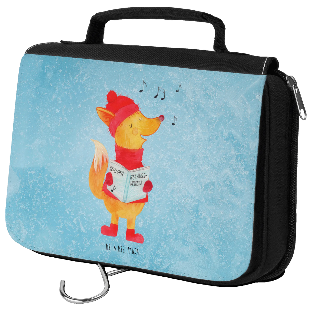 Kulturbeutel Fuchs Sänger Kulturtasche, Schminkbeutel, hygienetasche, badtasche, Schminktasche, Toilettentasche, hygienebeutel, Waschbeutel, Waschtasche, beautycase, Necessaire, Kosmetiktasche, Reisebeutel, Kulturbeutel, Kulturbeutel Waschbar, Weihnachten, Winter, Weihnachtsdeko, Nikolaus, Advent, Heiligabend, Wintermotiv, Fuchs, Sänger, Füchse, Singen, Geschenk Sänger, Weihnachtslieder
