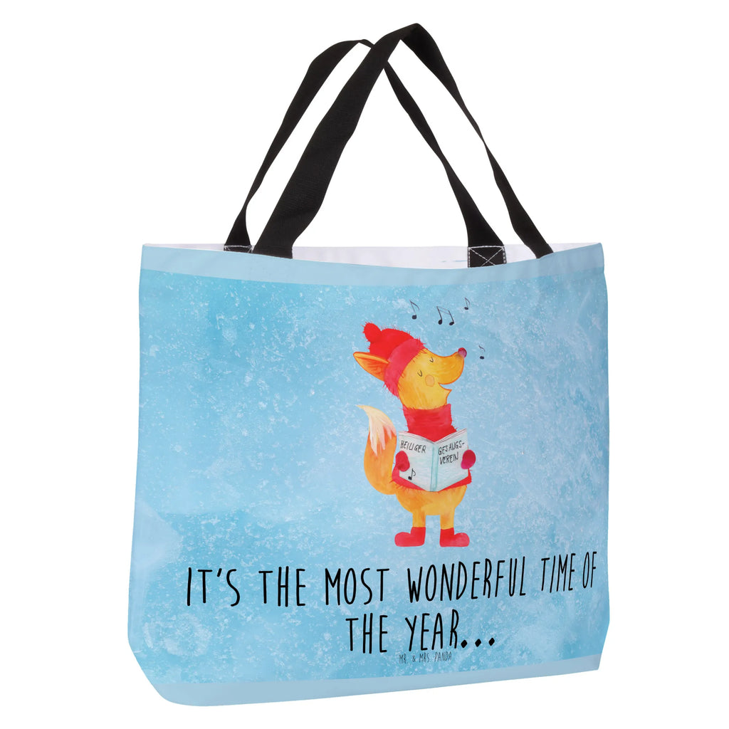 Shopper Fuchs Sänger Einkaufstasche, XXL Tasche, Tragebeutel, Schulbeutel, Tüte, Schultasche, XL, Strandtasche, Schultertasche, Ausflug, Alltagstasche, Freizeittasche, Einkaufsbeutel, Beutel, Shopper, Stofftasche, Wintermotiv, Winter, Heiligabend, Weihnachten, Advent, Nikolaus, Weihnachtsdeko, Fuchs, Geschenk Sänger, Füchse, Weihnachtslieder, Sänger, Singen