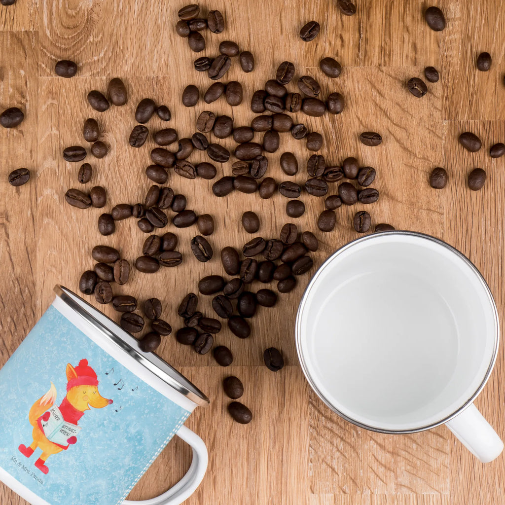 Camping Emaille Tasse Fuchs Sänger Becher, Metalltasse, blechbecher, wandertasse, Trinkbecher, Blechtasse, Campingtasse, becher emaille, Campingbecher, wanderbecher, Teebecher, reisetasse, Emaille Becher, Kaffeetasse, Emaille Tasse, Reisebecher, Teetasse, Emailletasse, emaillebecher, Tasse, Pott, Tasse Emaille, metallbecher, Kaffeebecher, Wintermotiv, Winter, Weihnachtsdeko, Weihnachten, Nikolaus, Advent, Heiligabend, Singen, Füchse, Geschenk Sänger, Sänger, Fuchs, Weihnachtslieder
