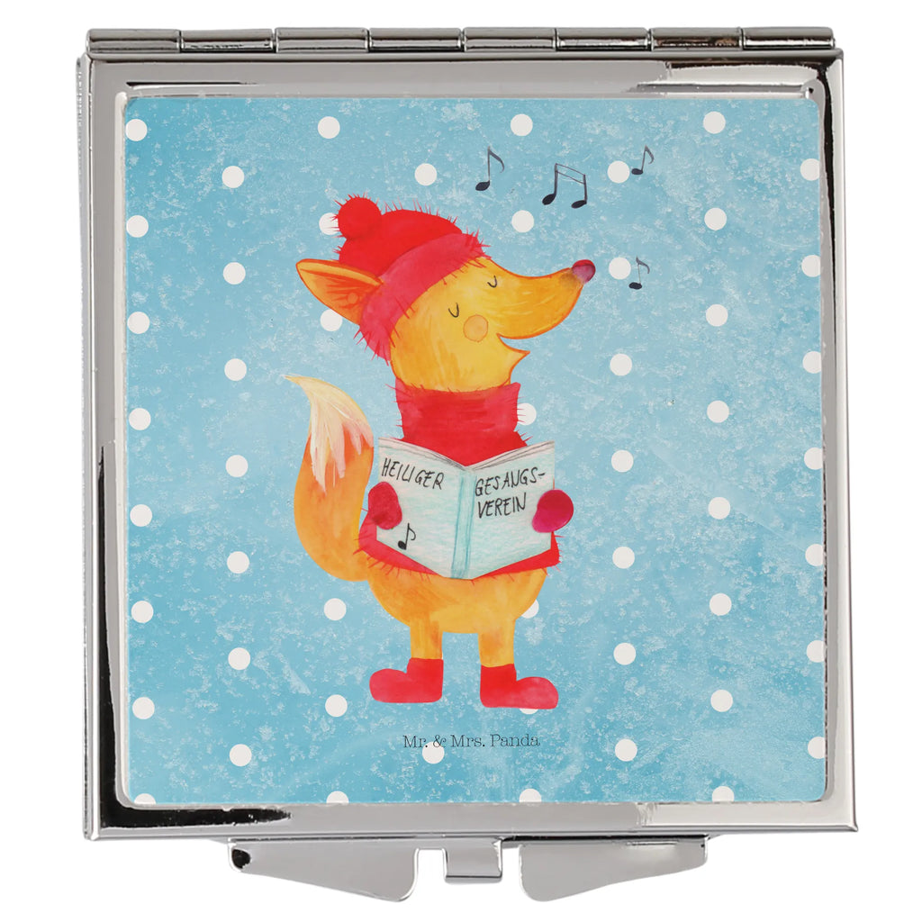 Handbag mirror Fox Singer silver, make-up mirror, handbag, make up, square, mirror, Winter, Christmas, Christmas time, snow