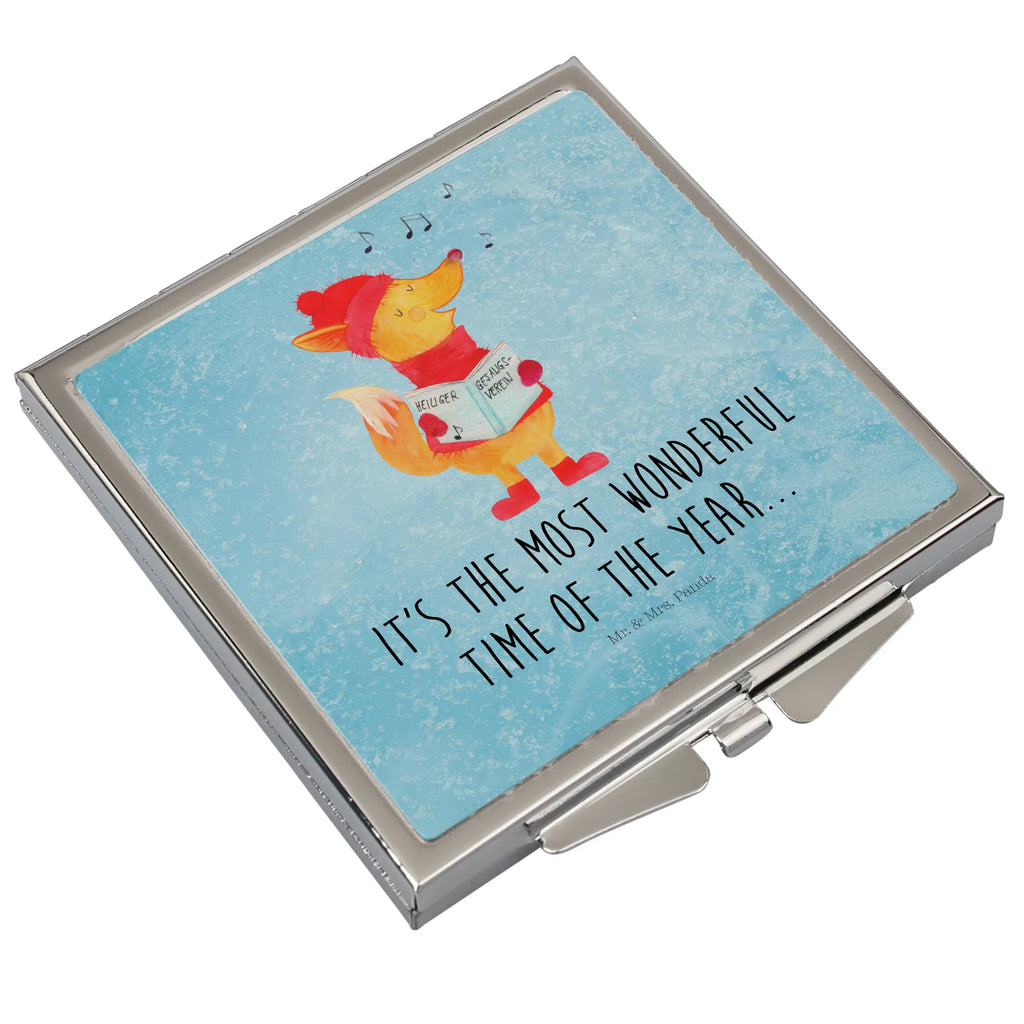 Handbag mirror Fox Singer silver, make-up mirror, handbag, make up, square, mirror, Winter, Christmas, Christmas time, snow