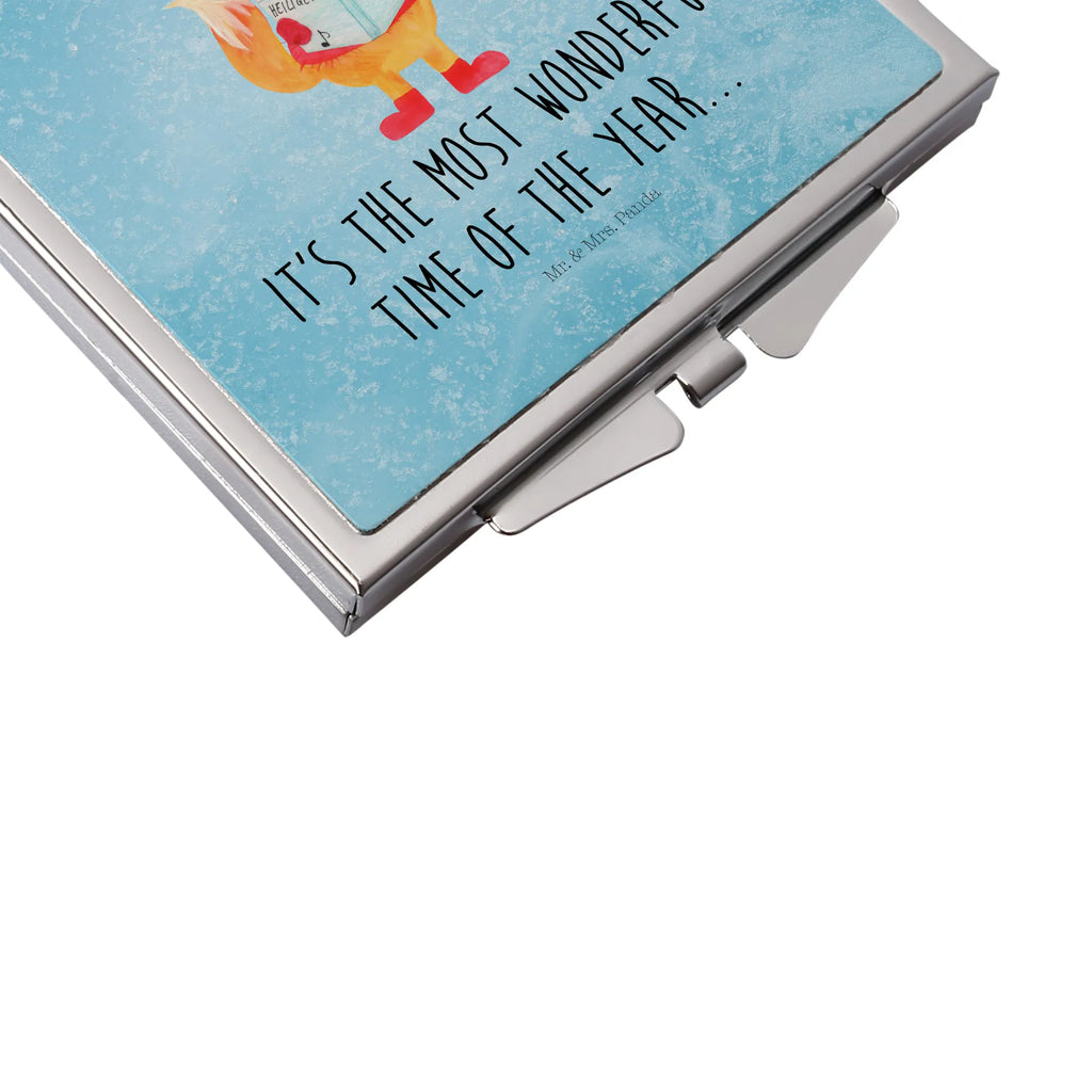 Handbag mirror Fox Singer silver, make-up mirror, handbag, make up, square, mirror, Winter, Christmas, Christmas time, snow