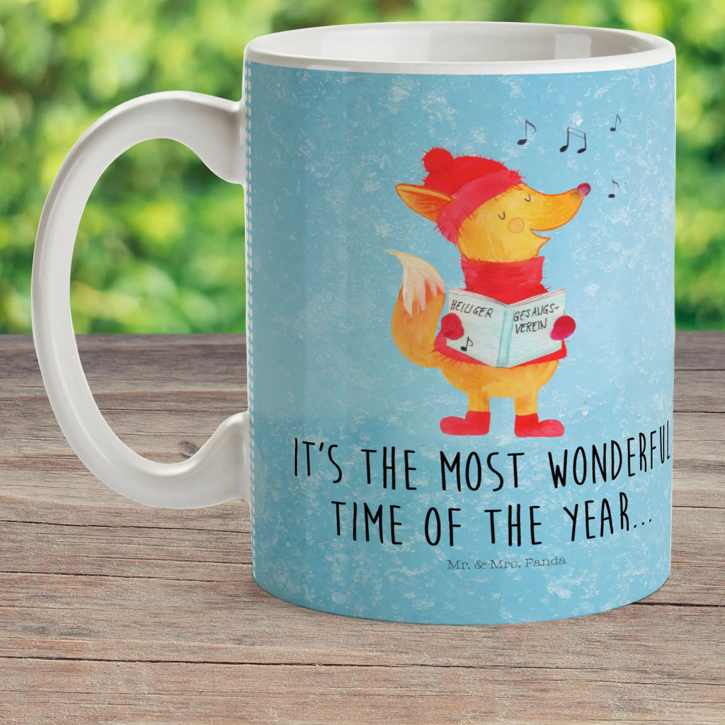 kubek dla dzieci lis Śpiewak Zima, Boże Narodzenie, dekoracje świąteczne, Mikołaj, Adwent, Wigilia, zimowy motyw