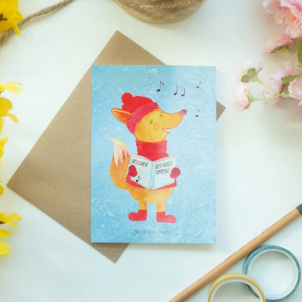 Kartka okolicznościowa lis Śpiewak Glückwunschkarte, vatertagskarte, firmungskarte, Grußkarte, babykarte, weihnachtskarten, dankeskarten, osterkarten, abiturkarte, einladungskarten, Beileidskarte, Grußkarten, jubiläumskarte, Motivkarte, kommunionskarte, valentinstagskarte, neujahrskarte, hochzeitskarten, Klappkarte, genesungskarte, osterkarte, glückwunschkarten, spruchkarte, Winter, Heiligabend, Nikolaus, Wintermotiv, Weihnachtsdeko, Weihnachten, Advent, Weihnachtslieder, Geschenk Sänger, Sänger, Füchse, Fuchs, Singen
