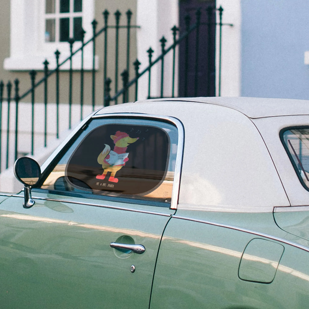 Car sun shade Fox Singer car, children, back seat, family, sun protection, windows, gift, sun visor, Winter, Christmas, Christmas time, snow