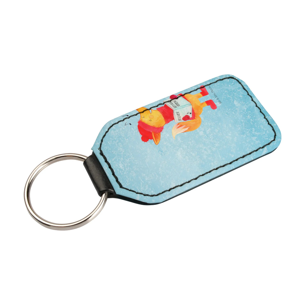 Rectangular key ring Fox Singer key ring, pendant, lucky charm, bag pendant, keychain, Winter, Christmas, Christmas time, snow